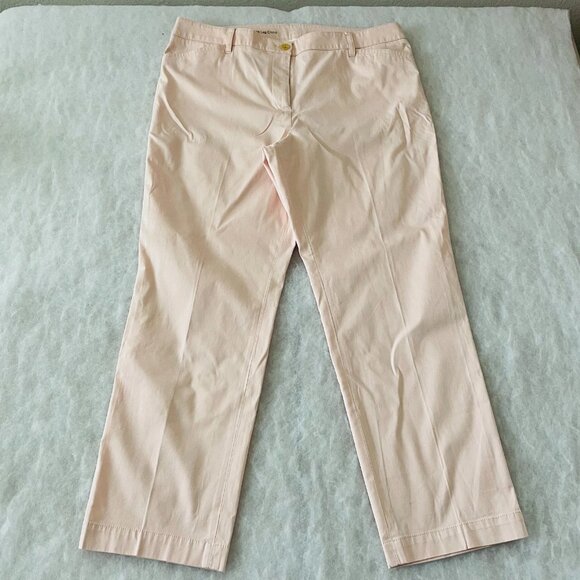 Talbots Womens Light Pink High Rise Flat Front Straight Leg Chino Pants Size 16P - Picture 1 of 9